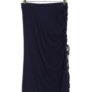 WAYF Side Ruched Midi Skirt